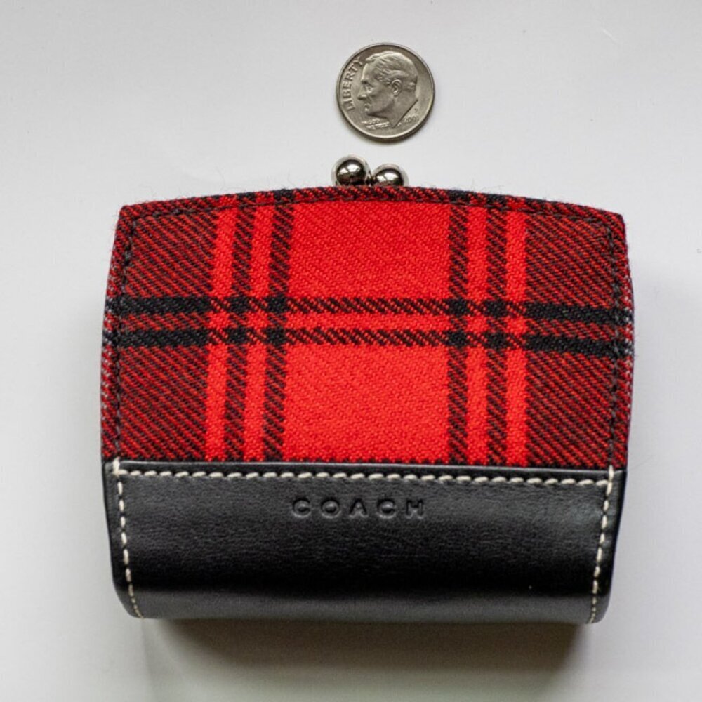 Vintage Coach Tartan Kisslock Coin Purse, NEW - Picture 4 of 16